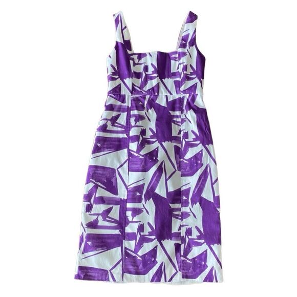 Alice+Olivia Abstract Cocktail Watercolour Purple Dress 6 - Picture 2 of 7